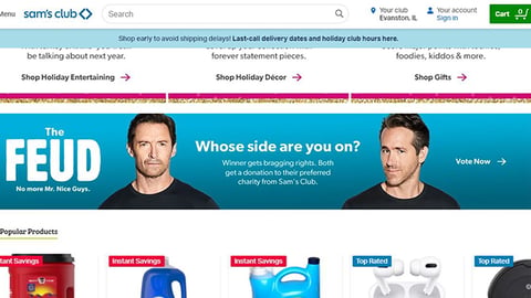 Sam's Club 'The Feud' Leaderboard Ad